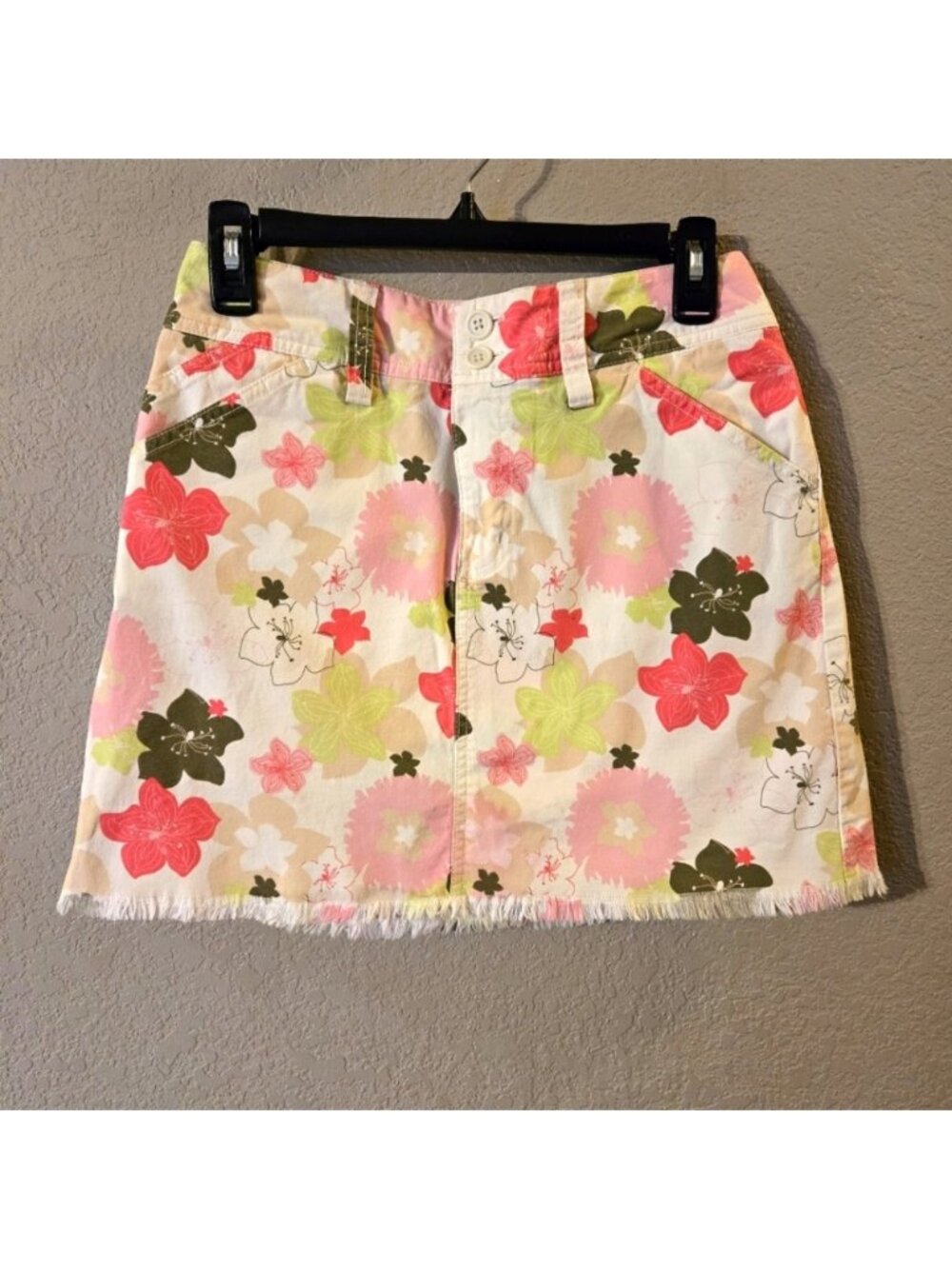 Sonoma Life+Style Womens Beige/Pink/Brown Floral Skort Size 6 Petite Stretch